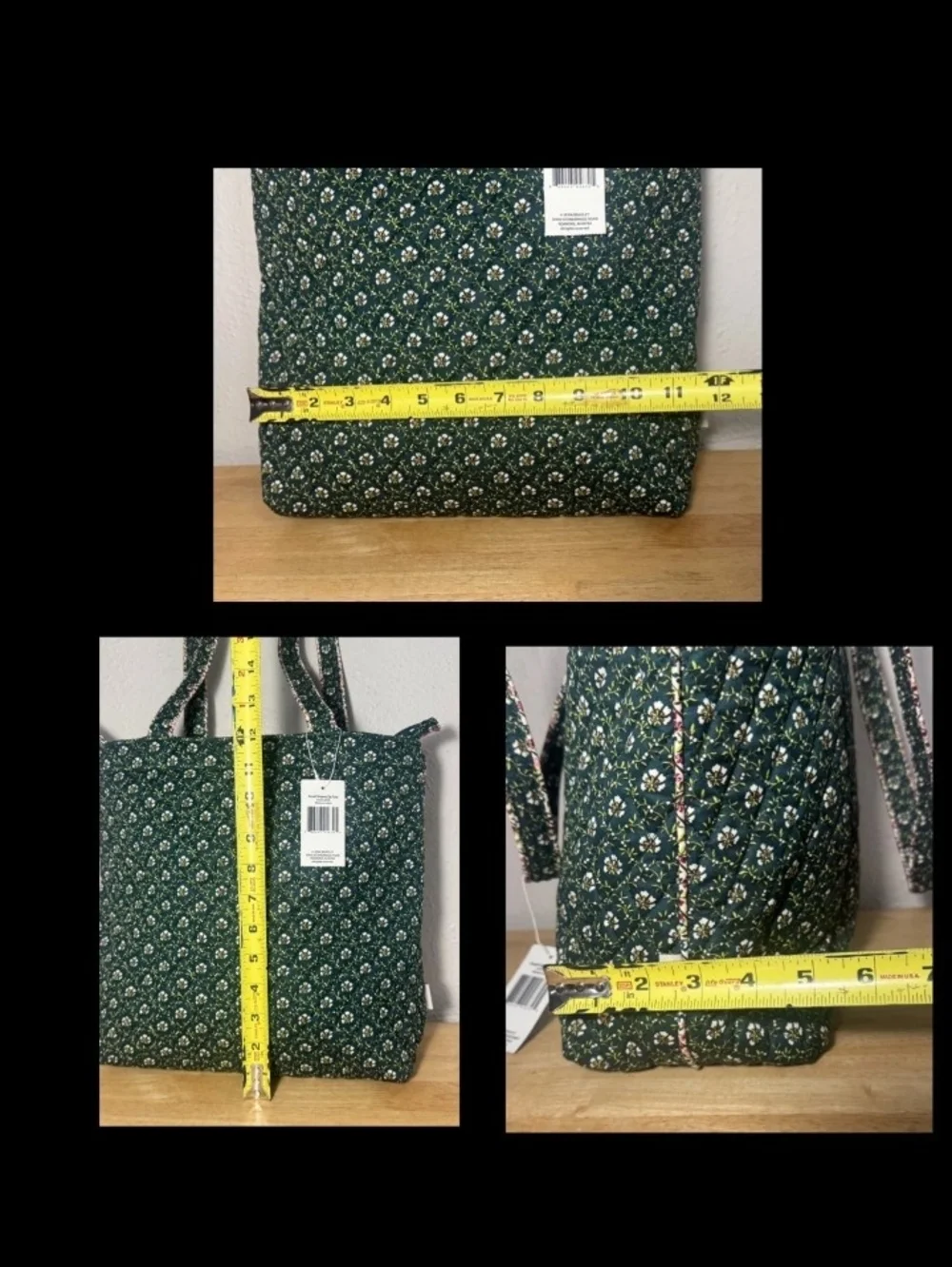 Vera Bradley Small Original Zip Tote in Mistletoe Lattice New With Tags - Green